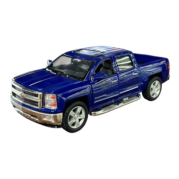 Miniatura Chevrolet Silverado Azul Kinsmart 1:46