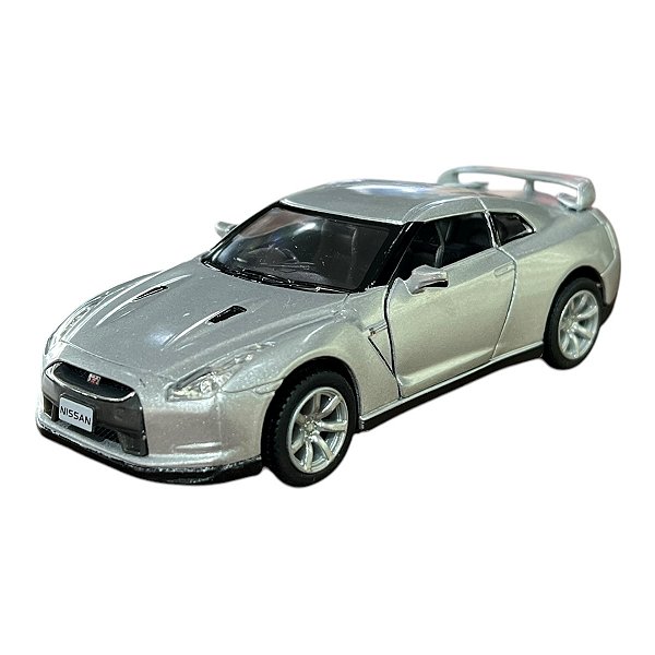 Miniatura Nissan GTR R35 Prata Kinsmart 1:36