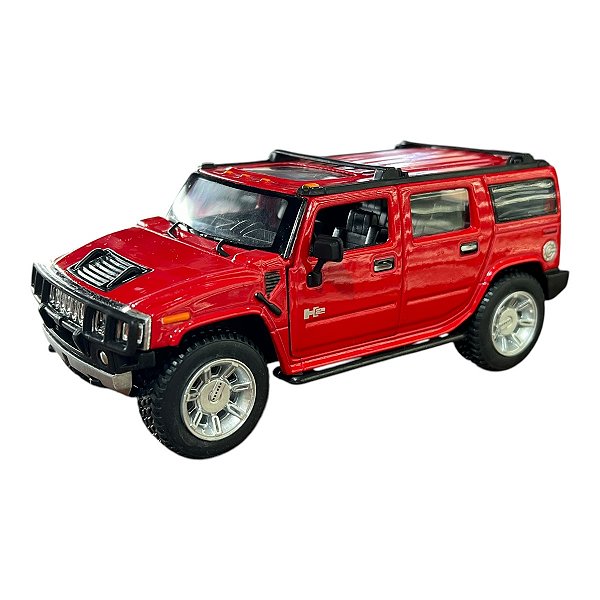 Miniatura Hummer H2 Suv 2008 Vermelho Metal 1:32