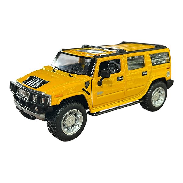 Miniatura Hummer H2 Suv 2008 Amarelo Metal 1:32