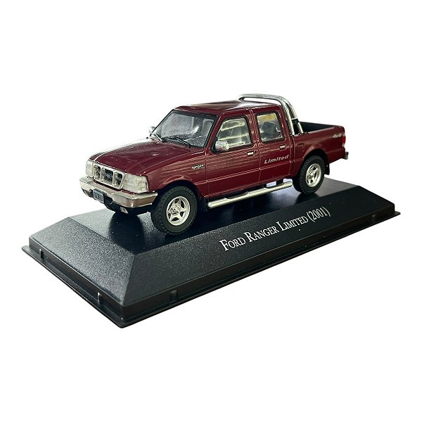 Miniatura Ford Ranger Limited Bordô Metal 1:43