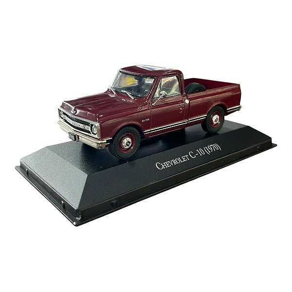 Miniatura Chevrolet C10 1970 Bordô Metal 1:43