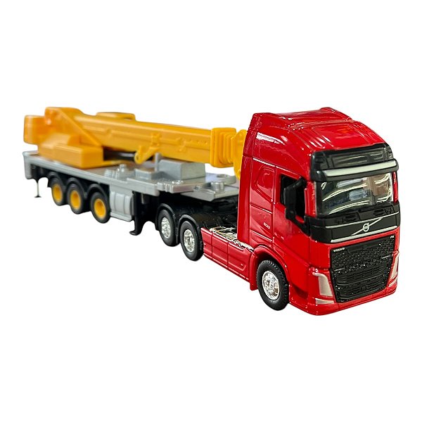 Miniatura Caminhão Volvo Vermelho Guindaste Welly 1:64