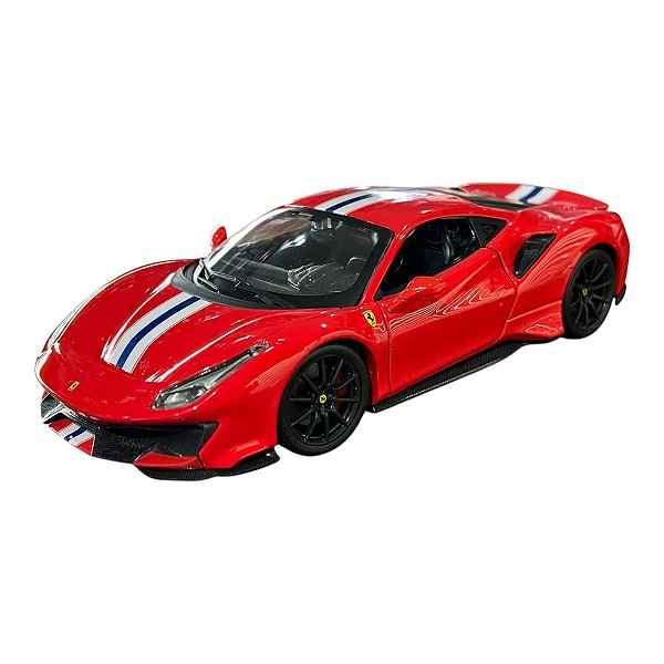 Miniatura Ferrari 488 Pista Vermelho Burago 1:24