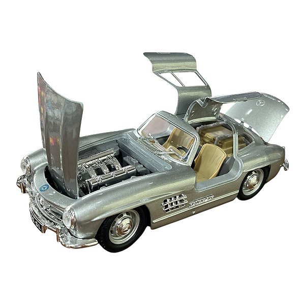 Miniatura Mercedes Benz 300 SL 1954 Prata Burago 1:24