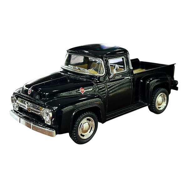 Miniatura Ford F100 Picape 1956 Preto Metal Kinsmart 1:38