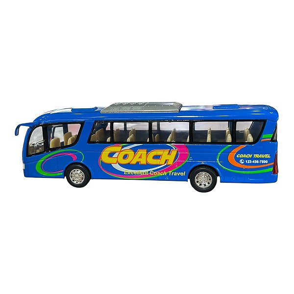 Miniatura Ônibus Azul Coach Kinsfun 1:64