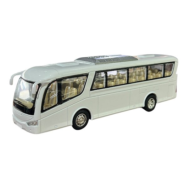 Miniatura Ônibus Branco Kinsfun 1:64