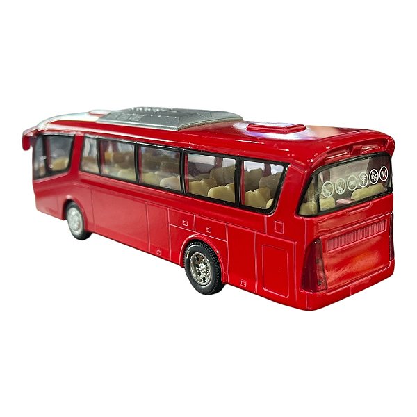 Miniatura Ônibus Vermelho Kinsfun 1:64
