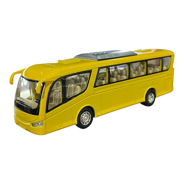 Miniatura Ônibus Amarelo Kinsfun 1:64