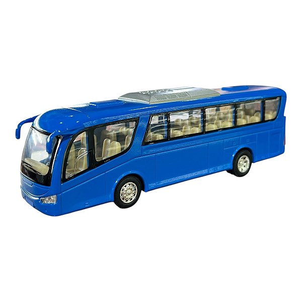 Miniatura Ônibus Azul Kinsfun 1:64