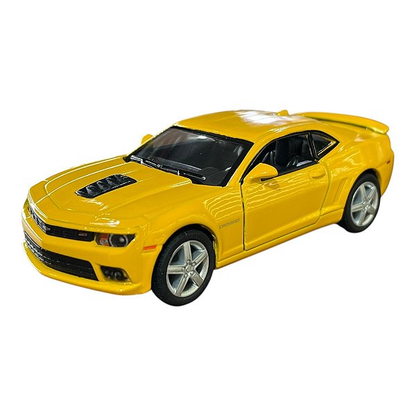 Miniatura Chevrolet Camaro Amarelo Metal Kinsmart 1:38