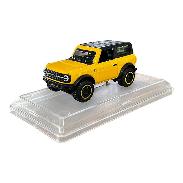 Miniatura Ford Bronco Amarelo Maisto c/ Case 1:64