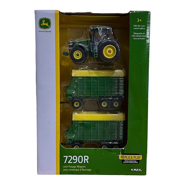 Miniatura John Deere 7290R Forage Wagons Reboque 1:64