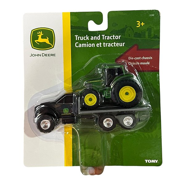 Miniatura John Deere Caminhão Guincho c/ Trator 1:64