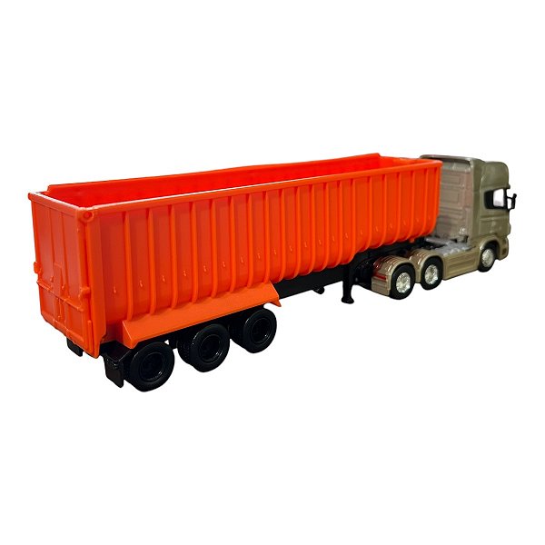 Miniatura Caminhão Scania Dourado Caçamba Welly 1:64