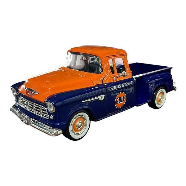 Miniatura Chevrolet Stepside 1955 Gulf Metal Motormax 1:24