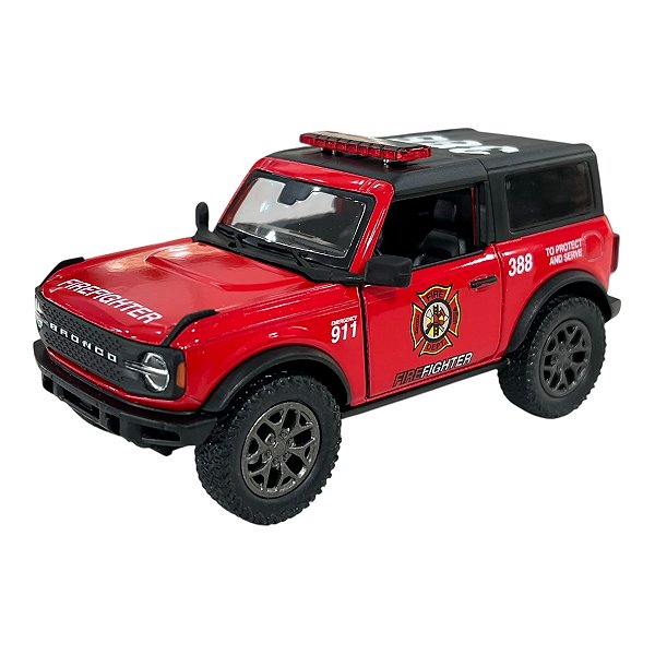 Miniatura Ford Bronco Bombeiro Kinsmart Metal 1:34