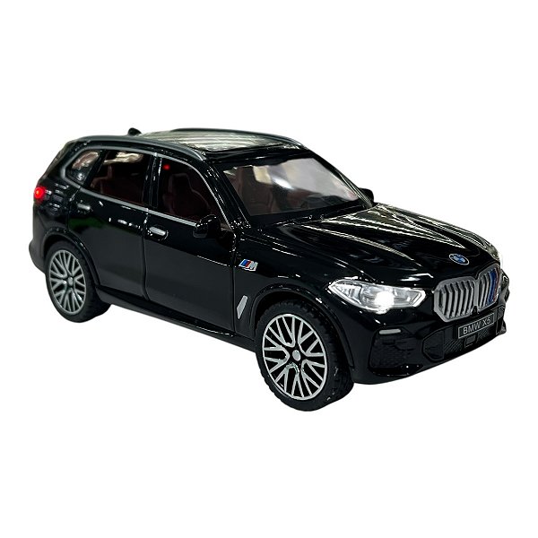 Miniatura Bmw X5 M Preto Acende Luz E Som Metal 1:32