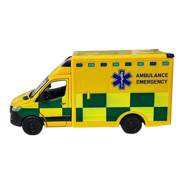 Miniatura Mercedes Benz Sprinter Ambulancia Amarelo 1:48