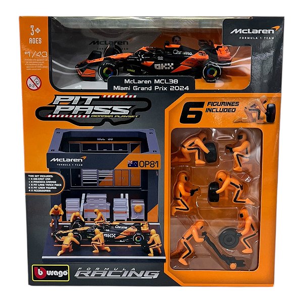 Diorama Pit Stop Fórmula 1 Mclaren MCL38 Piastri 81 1:43
