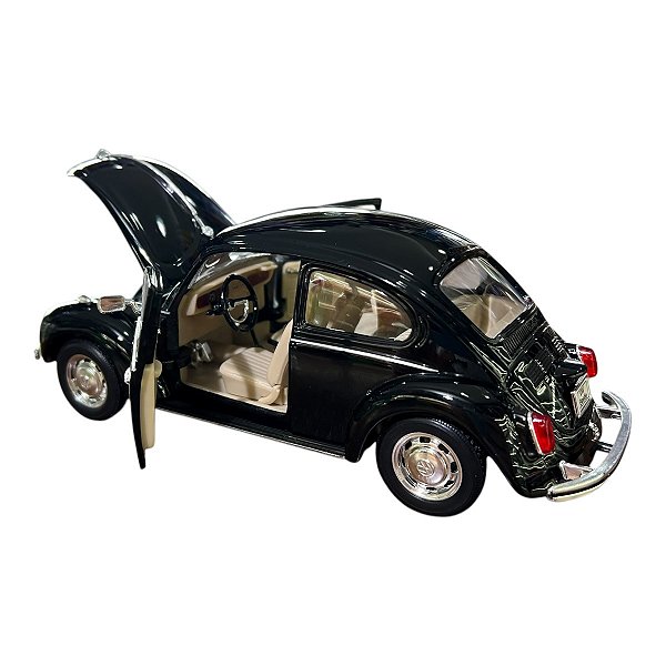 Miniatura Volkswagen Fusca Preto Metal 1:24