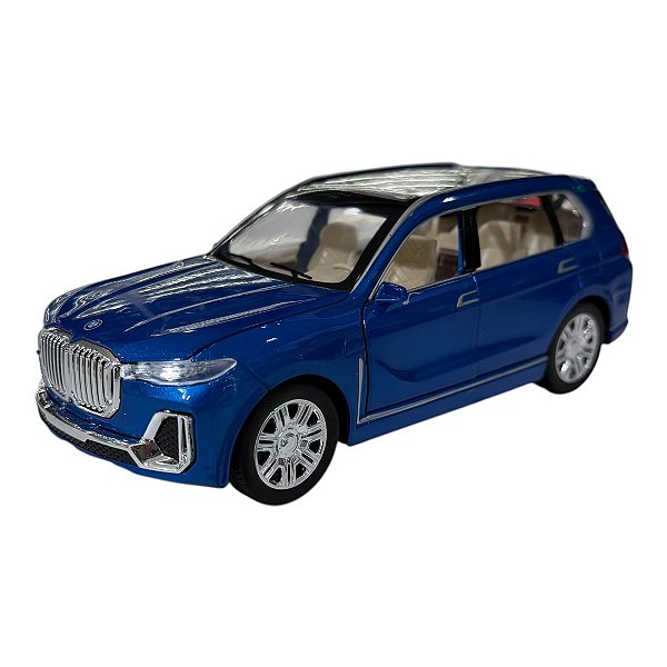 Miniatura BMW X7 Azul Acende Luz e Som 1:24