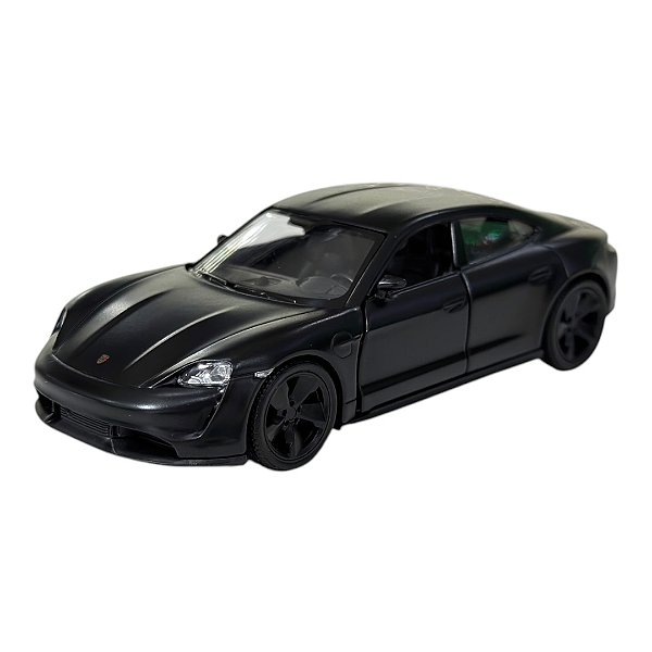 Miniatura Porsche Taycan Turbo S Preto RMZ Metal 1:36
