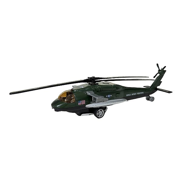 Miniatura Helicóptero Black Hawk EUA Verde Metal 1:96