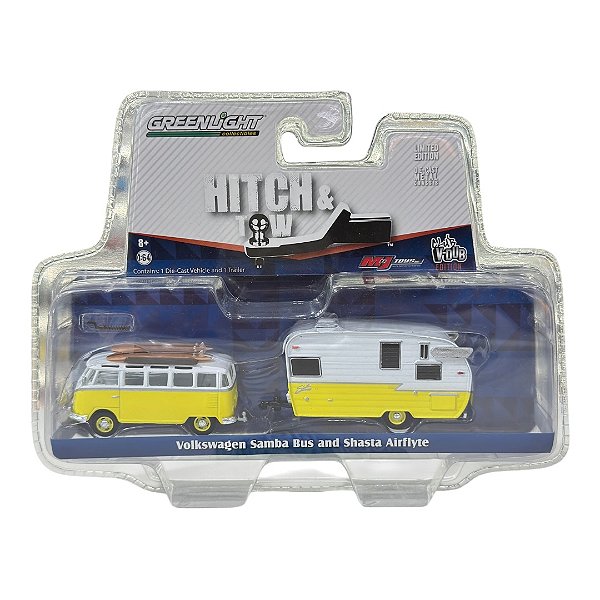 Miniatura Volkswagen Kombi and Airflyte Greenlight 1:64