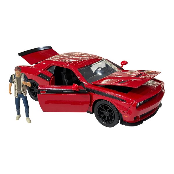 Miniatura Dodge Challenger The Walking Dead C/ Boneco 1:24