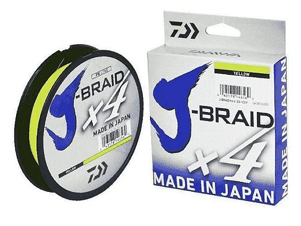 Linha Multifilamento Daiwa J-Braid X4 135 Metros Amarela