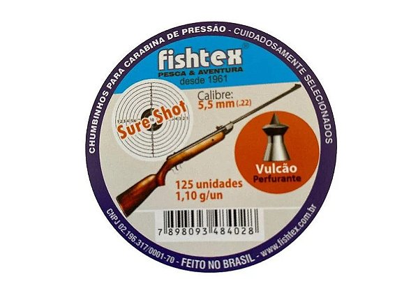 Chumbinho 5.5 Vulcão 125 Unidades FishTex