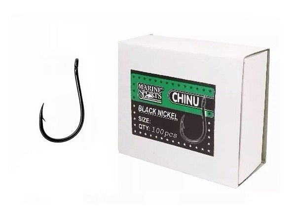 Caixa de Anzol Marine Sports Chinu Tamanhos 3 4 5 6 100 Peças