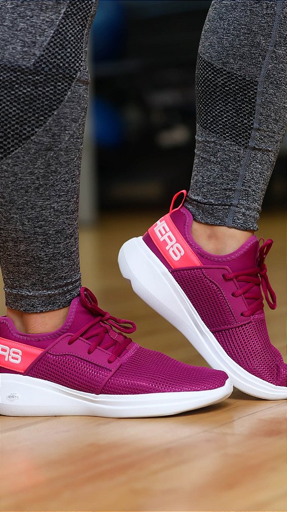 TENIS FEM SKECHERS 15103BR PUR GO RUN FAST