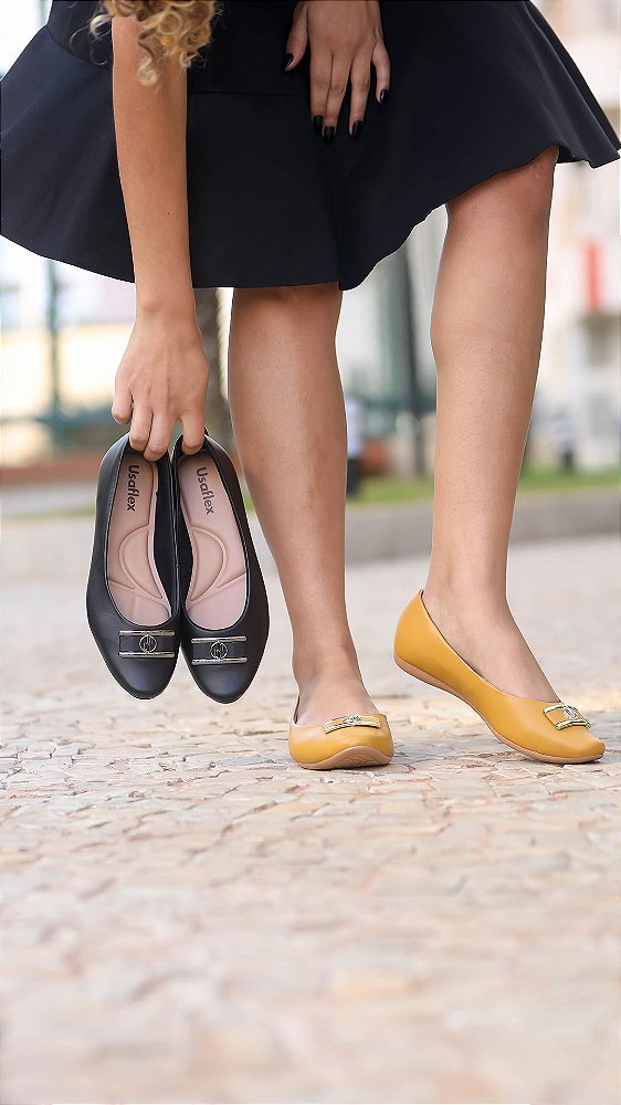 Sapatilha Feminina Usaflex MOSTARDA