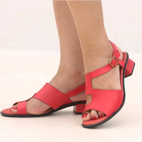 Sandália Feminina B-Comfy RL VERMELHO