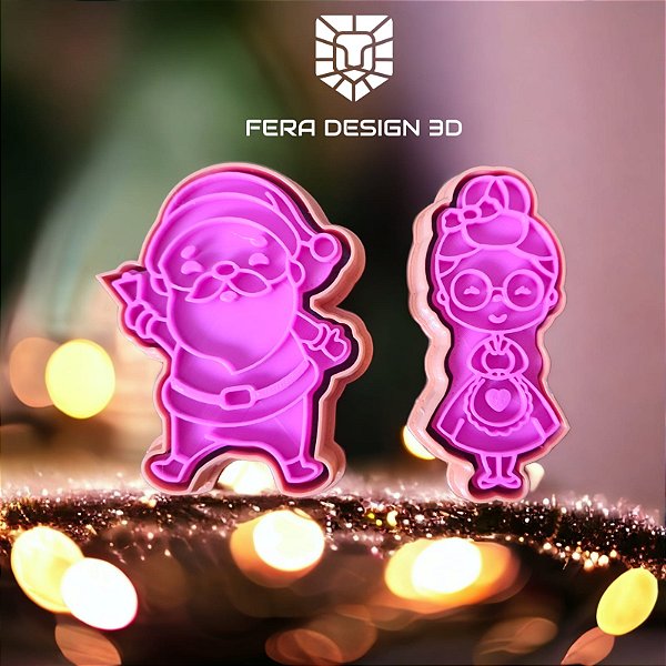 Cortadores + Marcadores - Papai e Mamãe Noel (Natal)