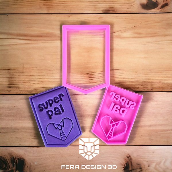 Cortador + Marcador - Super Pai coração e gravata