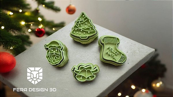 Kit 2 - Cortadores e Marcadores de Biscoito Natal