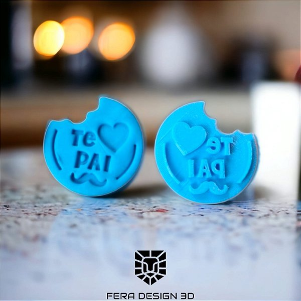 Cortador + Marcador - Bolacha Te amo Pai