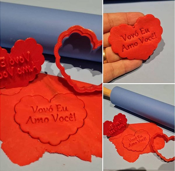 Cortador + Marcadores - Coração Vovó/Vovô eu amo você (Dia dos Avós)