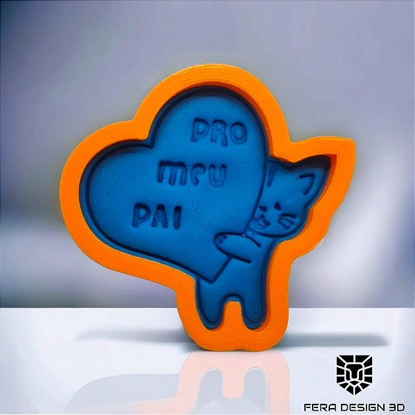 Cortador + Marcador - Gato Coração pro meu pai