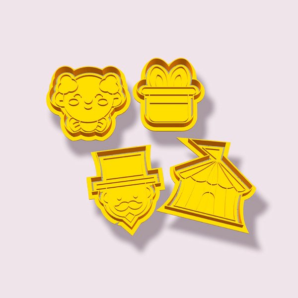 Kit - Circo (Palhaço, Cartola, Mágico, Tenda de Circo)