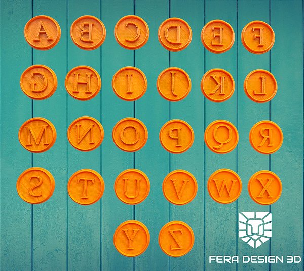 Kit- Alfabeto em 3D Redondo com 4cm