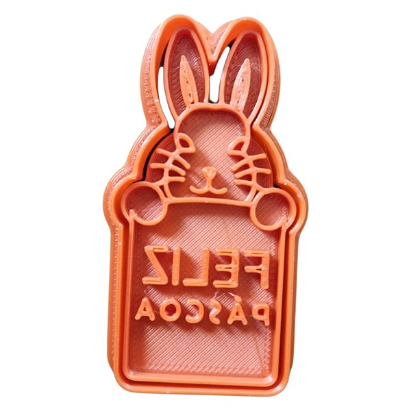 Cortador + Marcador - Coelho Placa Feliz Páscoa 2