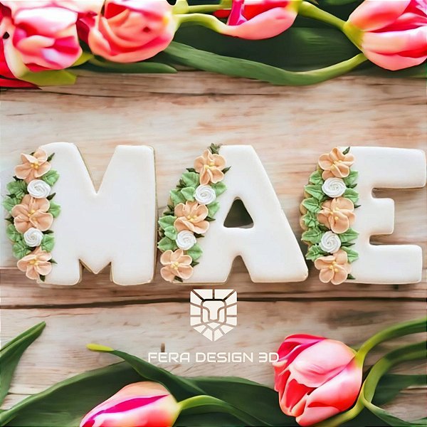 Cortadores 3D Letras Mãe 3 (Dia das Mães)