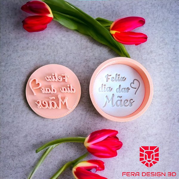 Cortador e Marcador 3D Feliz dia das Mães Flor