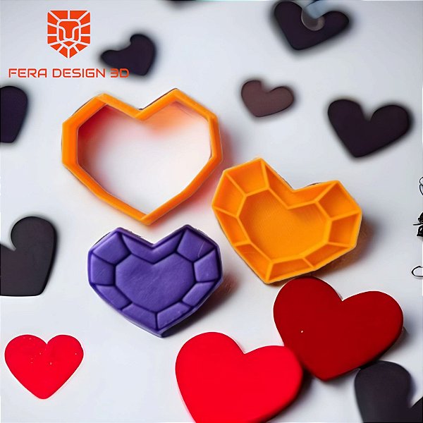 Cortador + Marcador - Coração Mosaico (Dia Namorados)