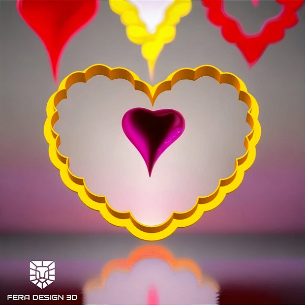 Cortador - Coração Ondulado (Dia dos Namorados)